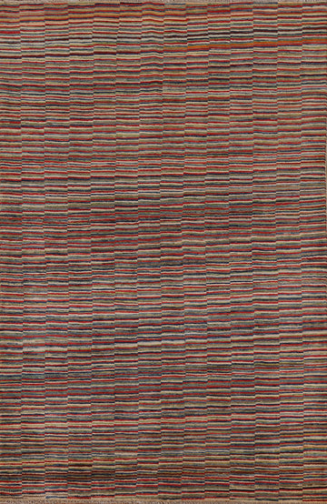 Striped Gabbeh Kashkoli Oriental Area Rug 6x8