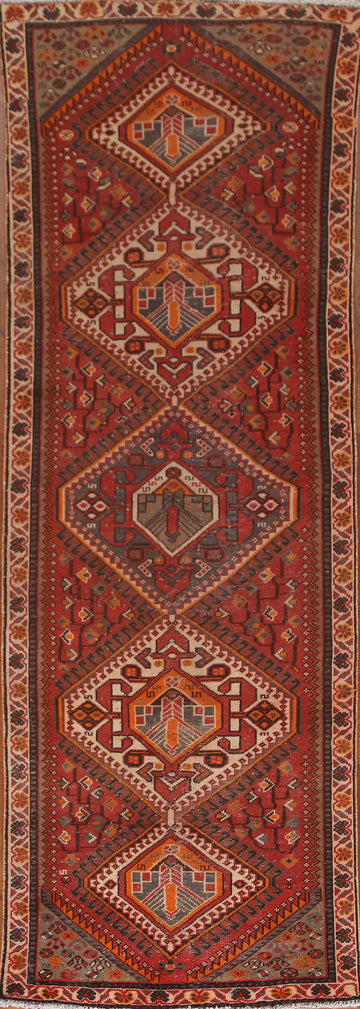 Geometric Bakhtiari Persian Runner Rug 3x10