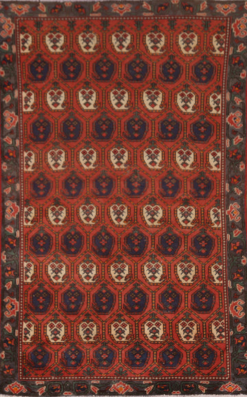 Geometric Bakhtiari Persian Area Rug 4x6