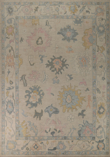 Vegetable Dye Oushak Turkish Area Rug 9x12