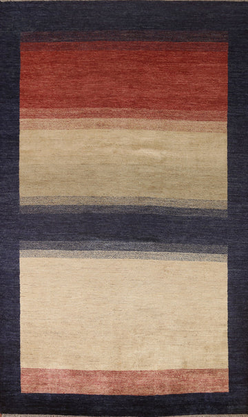 Striped Gabbeh Kashkoli Modern Area Rug 6x9