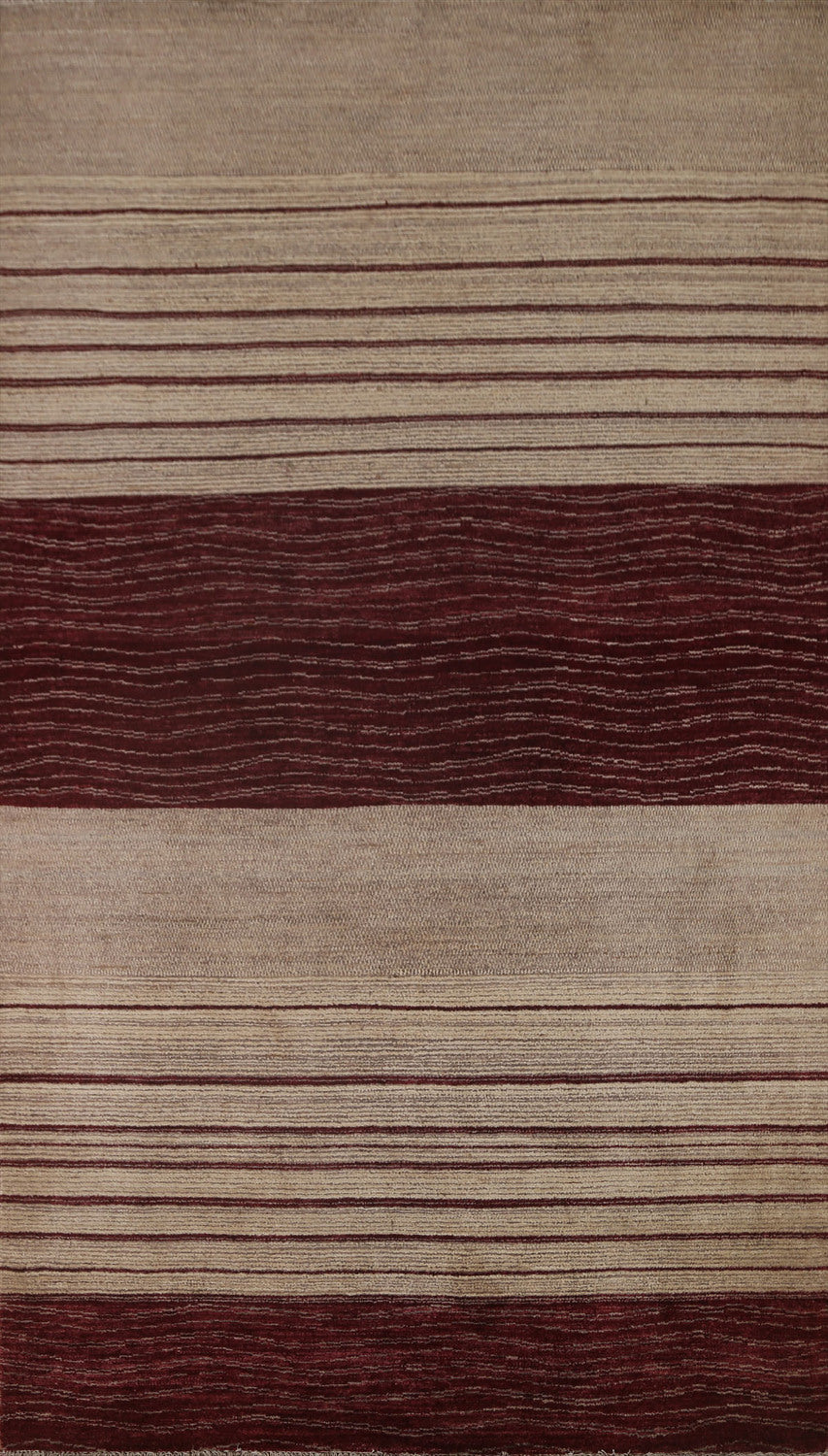 Striped Gabbeh Kashkoli Wool Area Rug 6x9