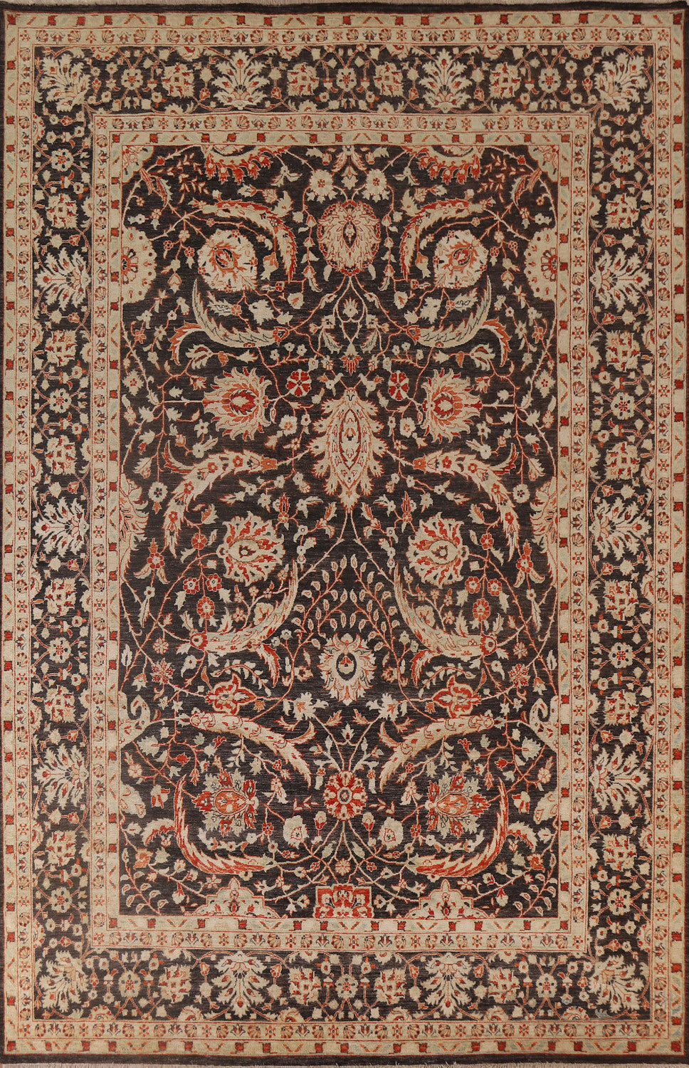 Floral Oushak Vegetable Dye Area Rug 9x12