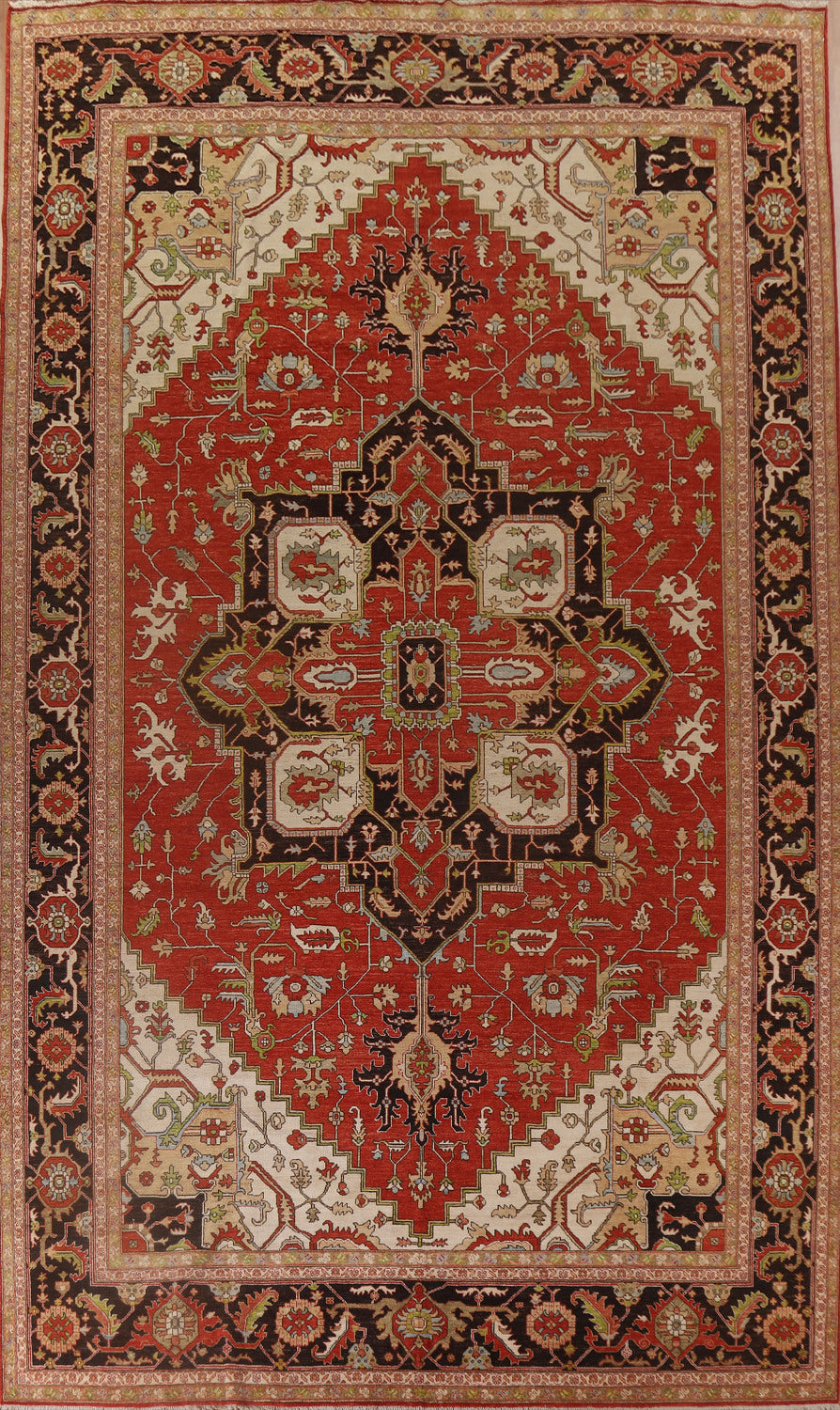 Vegetable Dye Heriz Serapi Oriental Large Rug 12x17