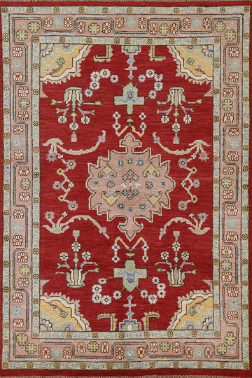 Vegetable Dye Oushak Turkish Area Rug 5x6