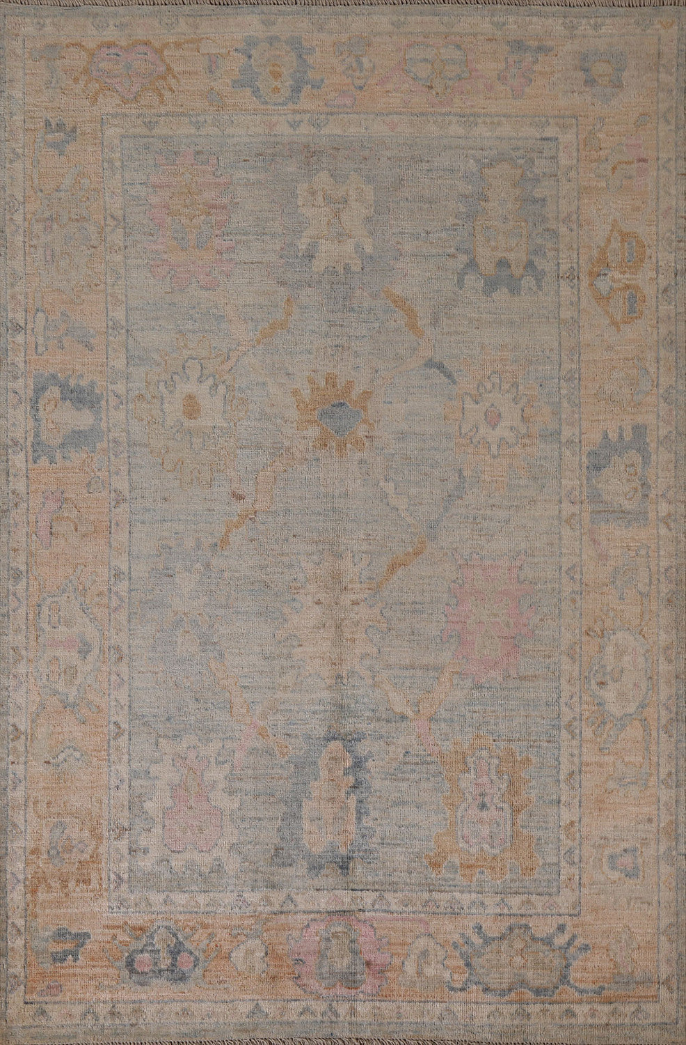 Vegetable Dye Oushak Turkish Area Rug 5x7
