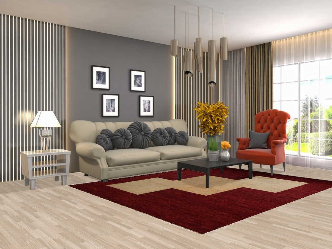 Vegetable Dye Gabbeh Modern Area Rug 7x8