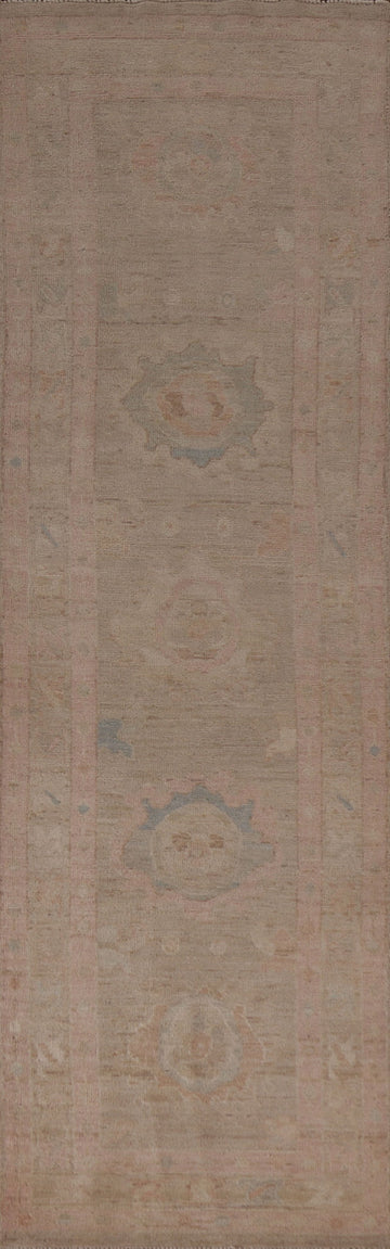 Vegetable Dye Oushak Oriental Runner Rug 3x10