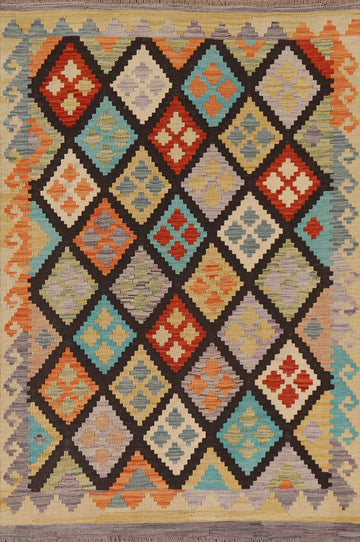 Geometric Kilim Oriental Area Rug 4x6