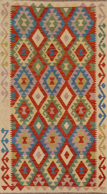 Multi-Color Kilim Oriental Area Rug 4x7