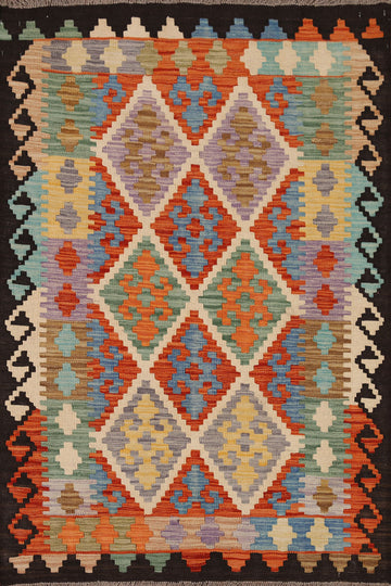 Geometric Kilim Oriental Area Rug 4x5