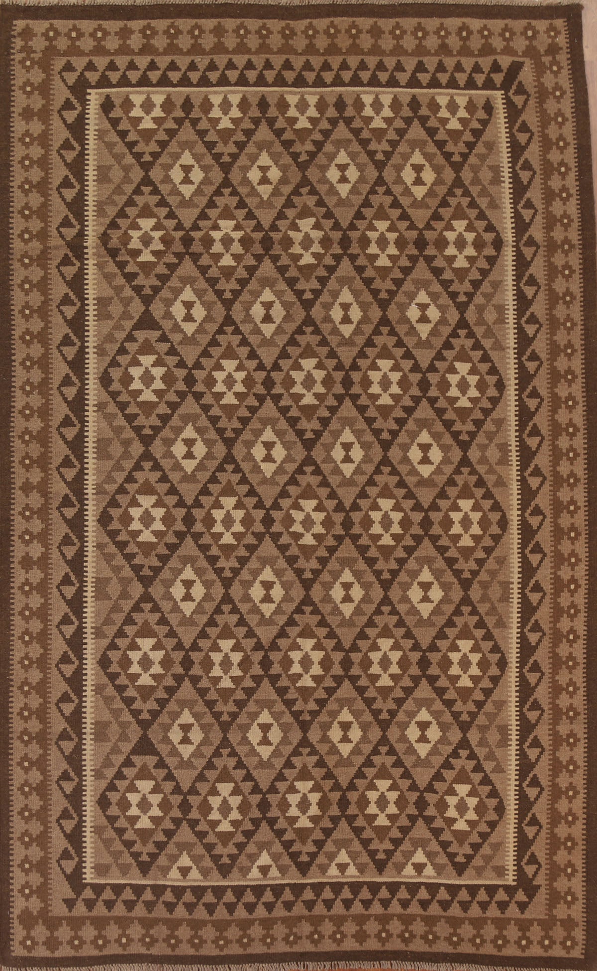 Hand-Woven Wool Kilim Oriental Area Rug 7x10