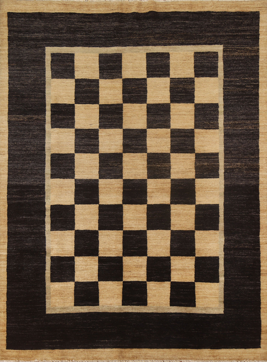 Checkered Gabbeh Modern Area Rug 6x8