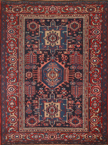 Antique Vegetable Dye Heriz Serapi Persian Area Rug 5x6