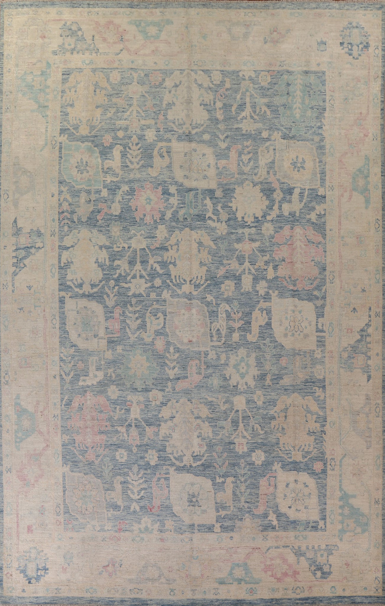 Vegetable Dye Oushak Turkish Area Rug 10x13