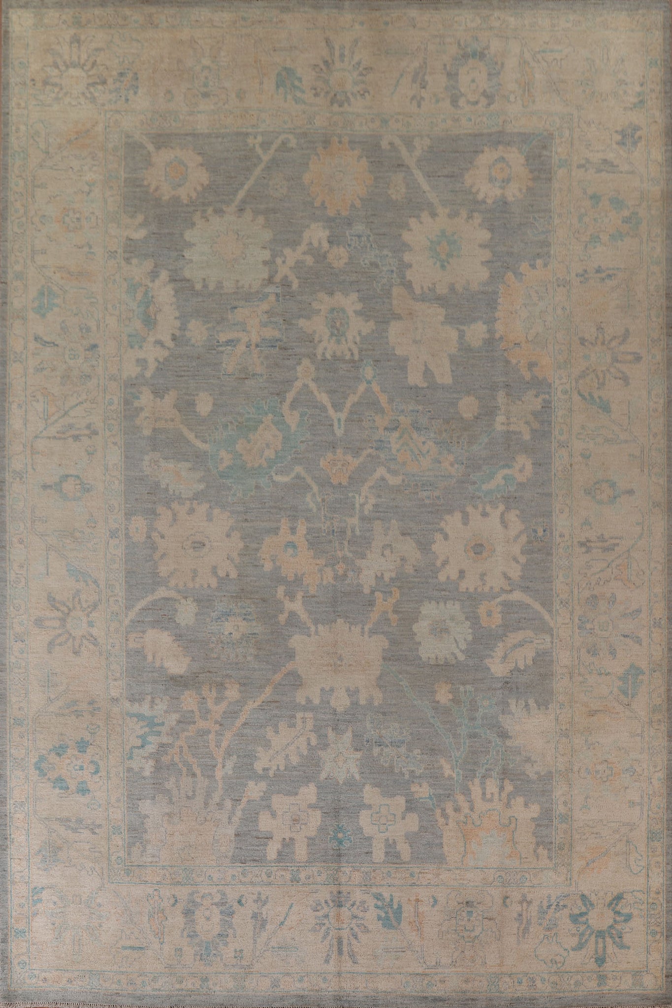 Vegetable Dye Oushak Turkish Area Rug 9x12