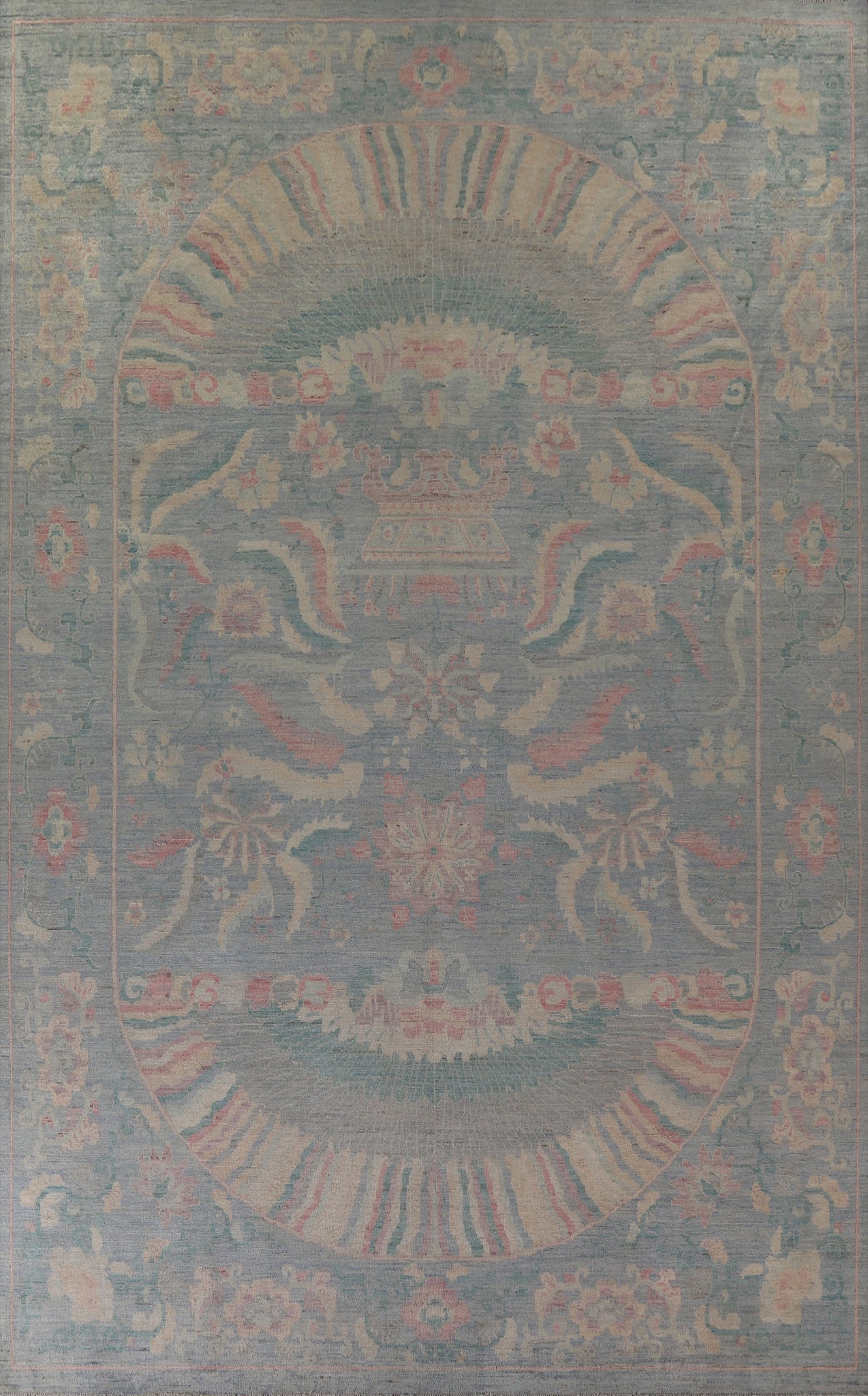 Vegetable Dye Oushak Turkish Large Rug 10x14