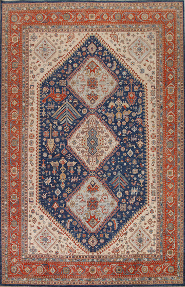 Vegetable Dye Yalameh Oriental Area Rug 10x13