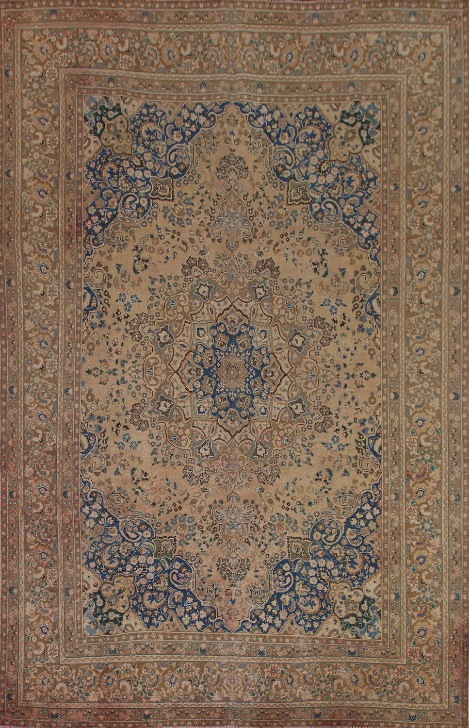 Distressed Mashad Persian Area Rug 10x13