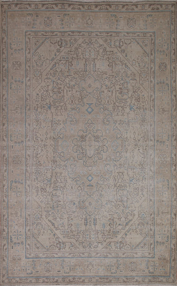 Distressed Muted Tabriz Persian Area Rug 6x9