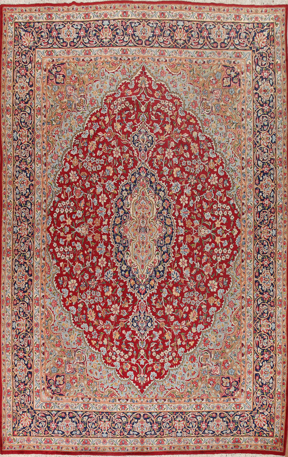 Red Vintage Kerman Persian Area Rug 10x13