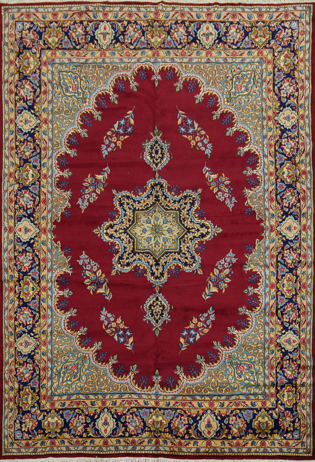 Vintage Red Kerman Persian Area Rug 10x13