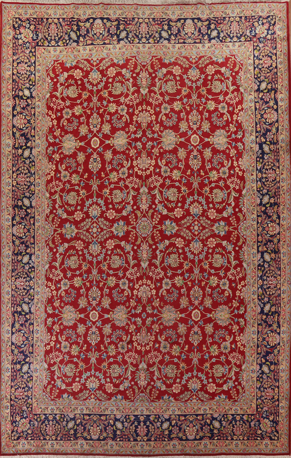Vegetable Dye Red Kerman Persian Large Area Rug 10x14