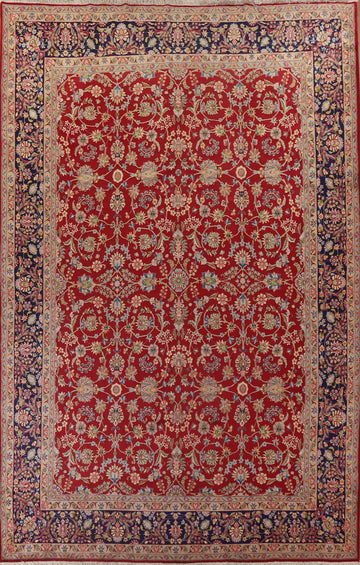 Vegetable Dye Red Kerman Persian Large Area Rug 10x14