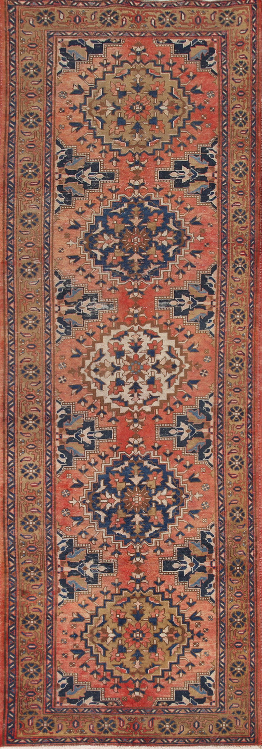 Vegetable Dye Heriz Persian Runner Rug 4x11