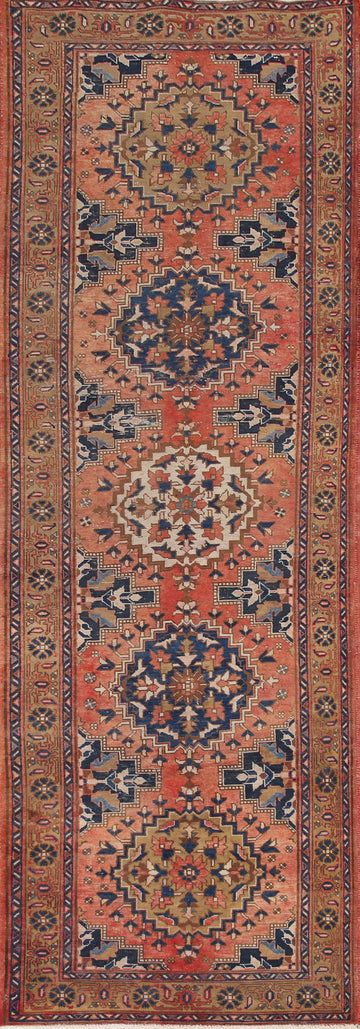 Vegetable Dye Heriz Persian Runner Rug 4x11