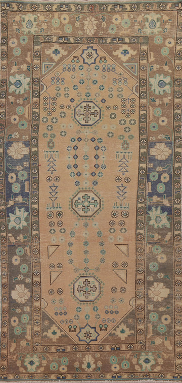 Handmade Wool Serab Persian Runner Rug 4x9