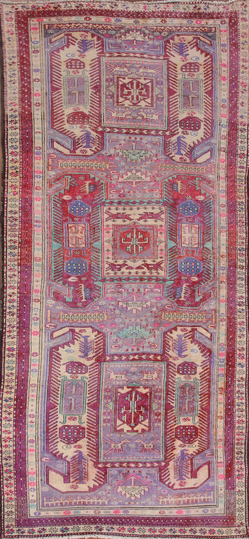 Distressed Ardebil Persian Runner Rug 4x10