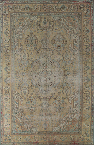 Vintage Tabriz Persian Area Rug 7x10