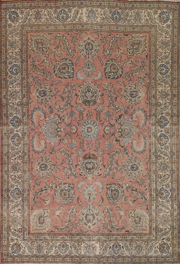 All-Over Floral Tabriz Persian Area Rug 10x13