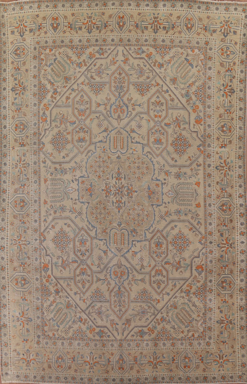 Geometric Tabriz Persian Area Rug 9x13