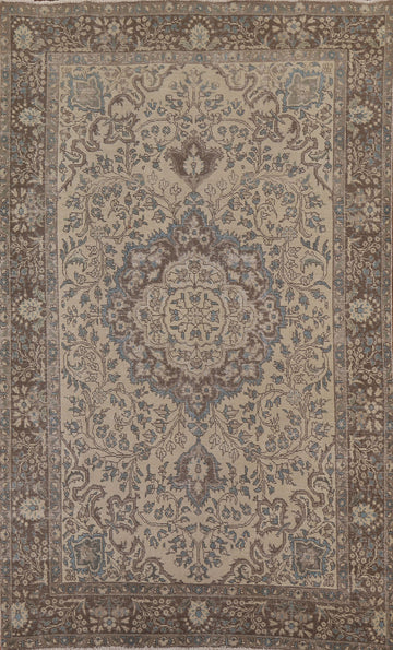 Distressed Tabriz Persian Area Rug 6x9