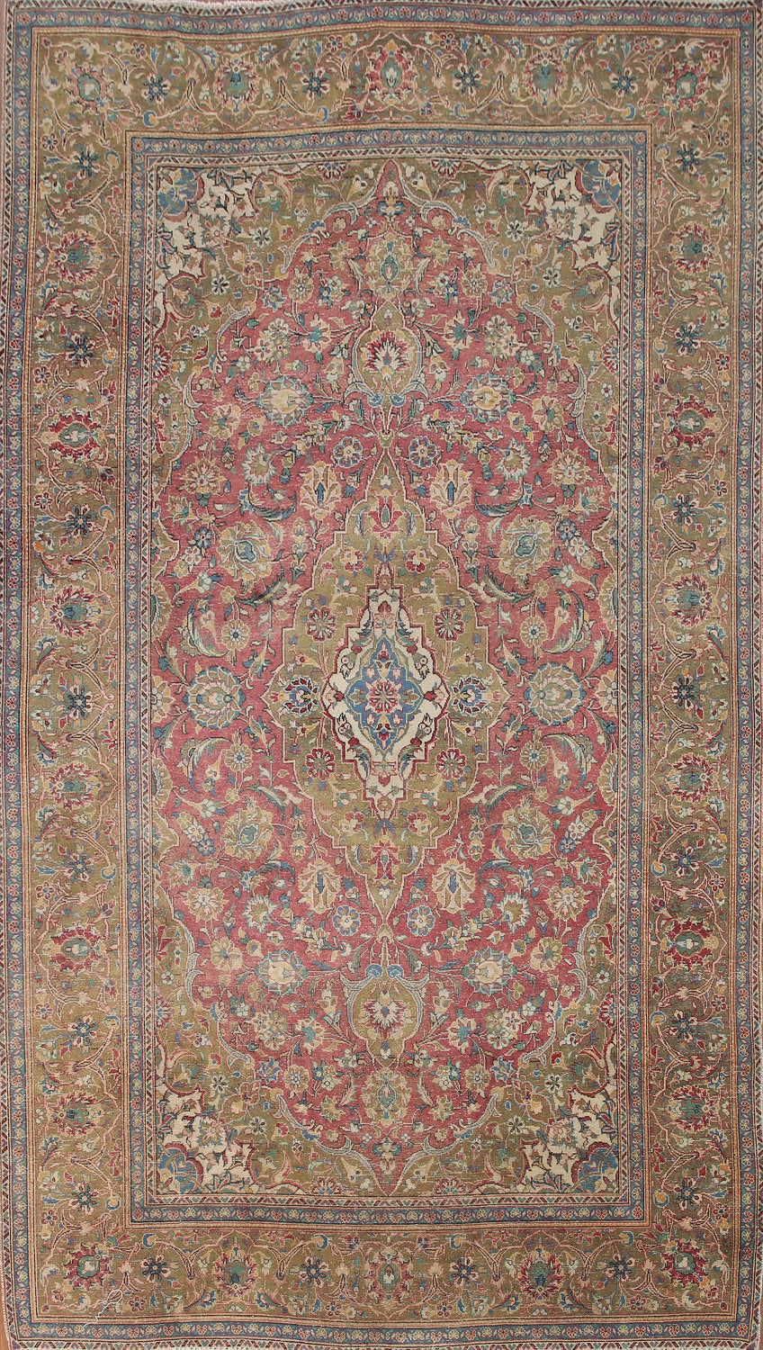Antique Kashan Vegetable Dye Persian Area Rug 6x10