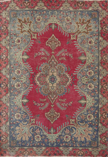Vintage Wool Tabriz Persian Area Rug 5x6