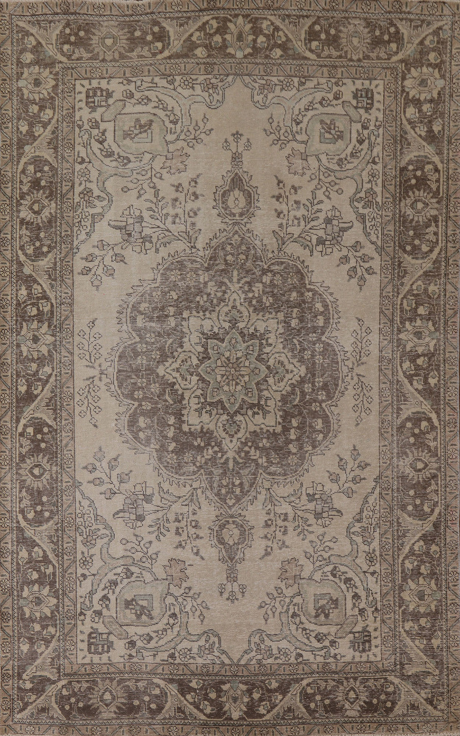 Distressed Tabriz Persian Area Rug 6x9