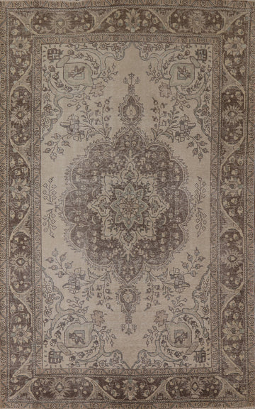 Distressed Tabriz Persian Area Rug 6x9