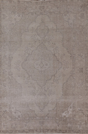 Distressed Muted Tabriz Persian Area Rug 6x9