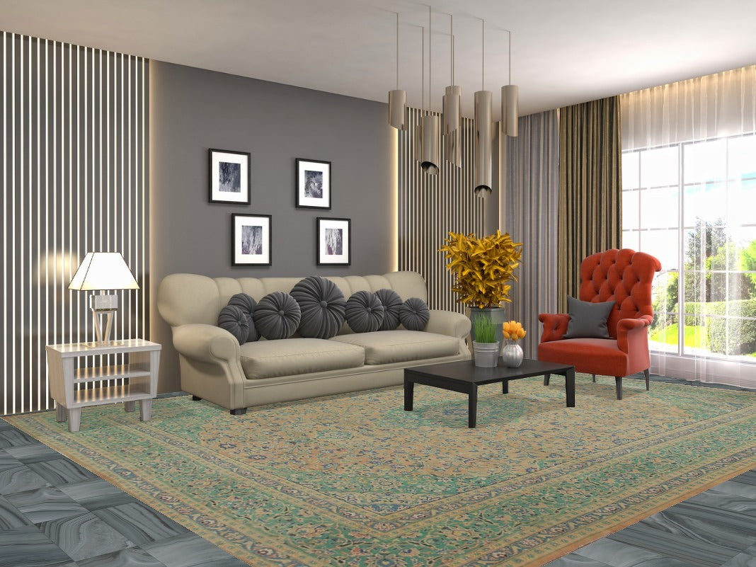 Vegetable Dye Kashan Persian Area Rug 10x12