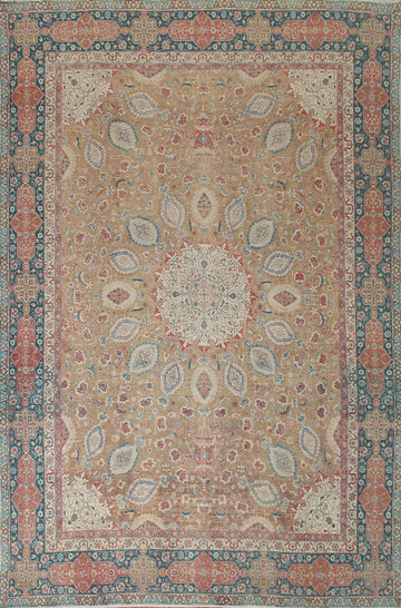 Signed Vegetable Dye Tabriz Persian Area Rug 10x13