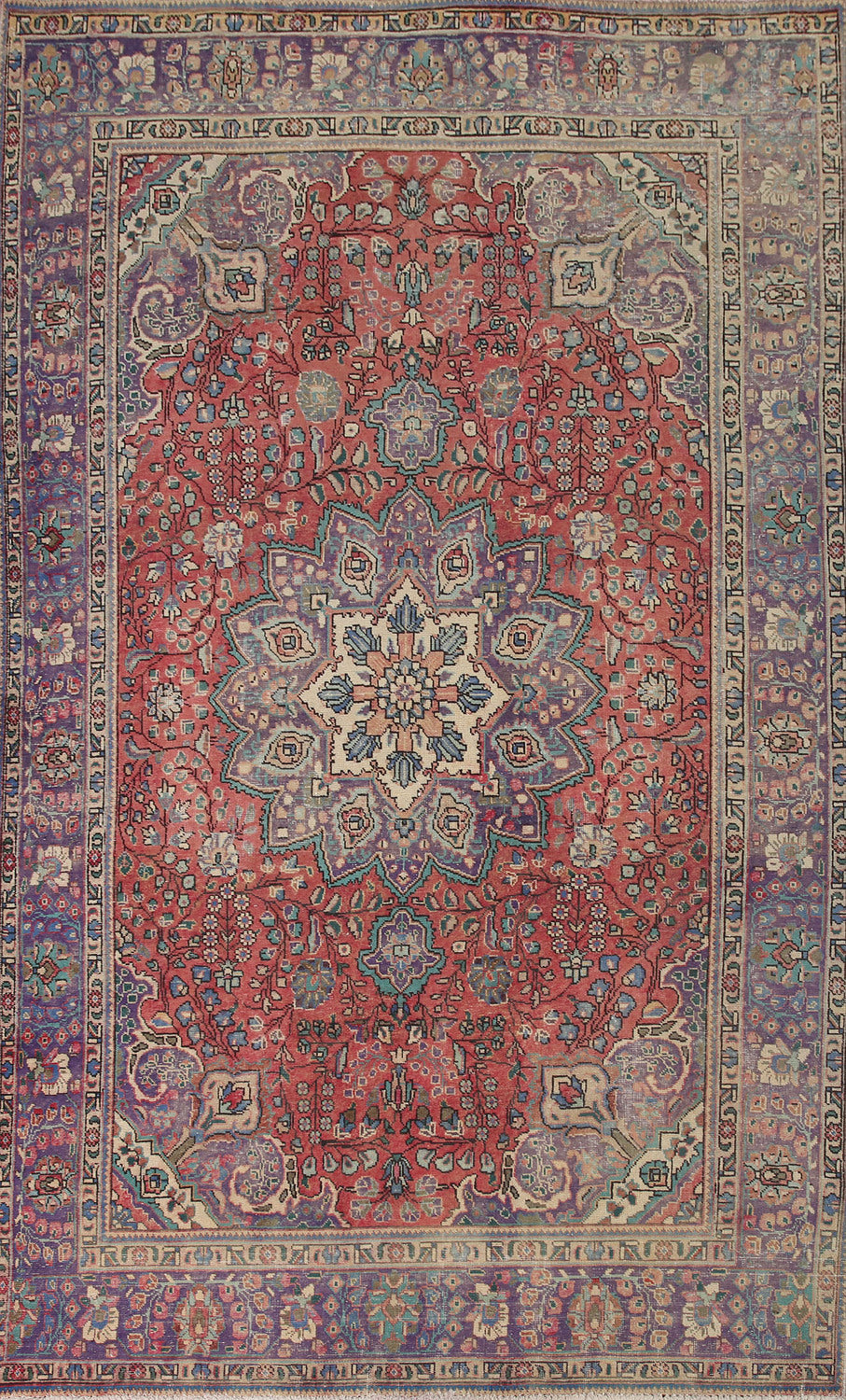 Vintage Tabriz Persian Area Rug 7x10