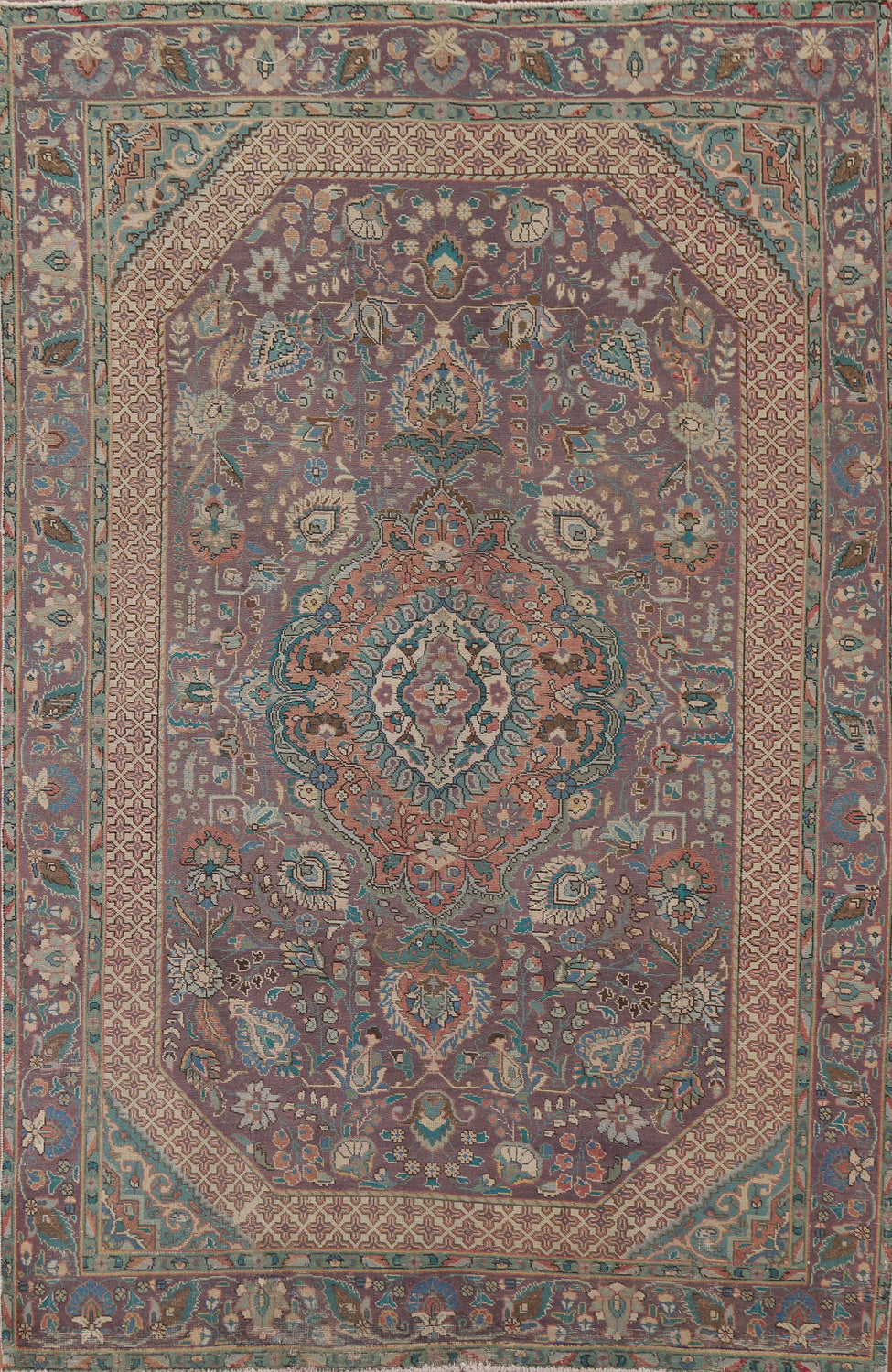Purple Tabriz Persian Area Rug 7x10