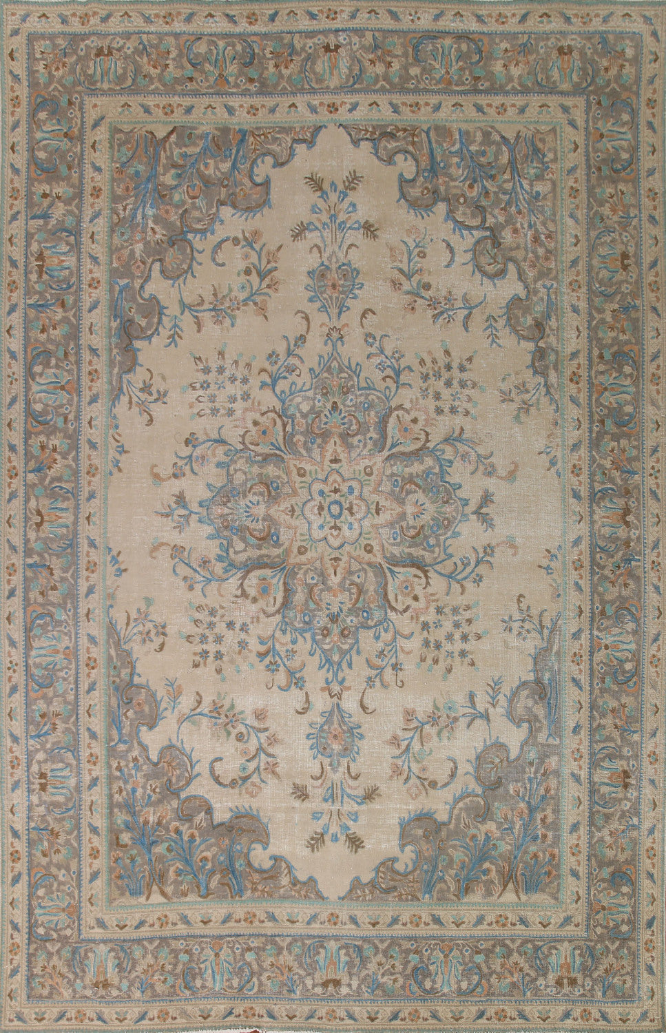 Distressed Tabriz Persian Area Rug 10x13