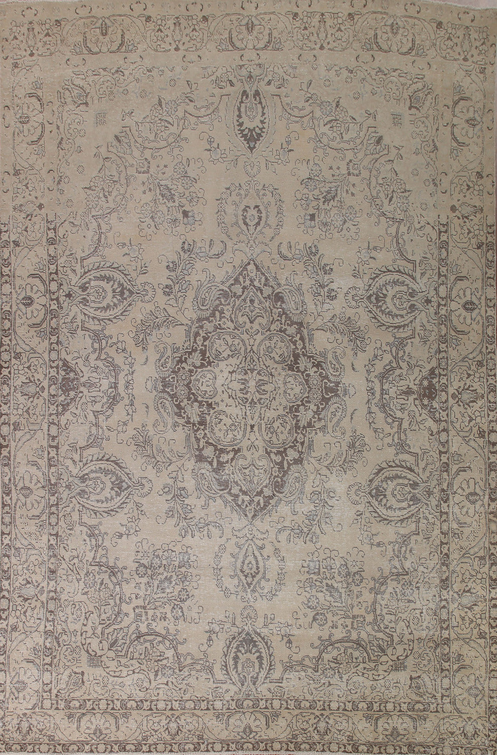 Distressed Wool Tabriz Persian Area Rug 9x12
