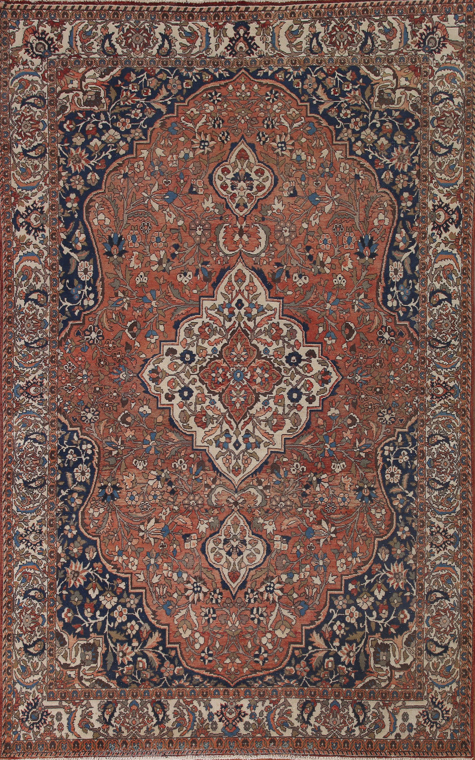 Vintage Wool Bakhtiari Persian Area Rug 7x10