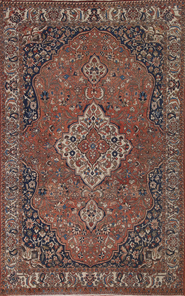 Vintage Wool Bakhtiari Persian Area Rug 7x10