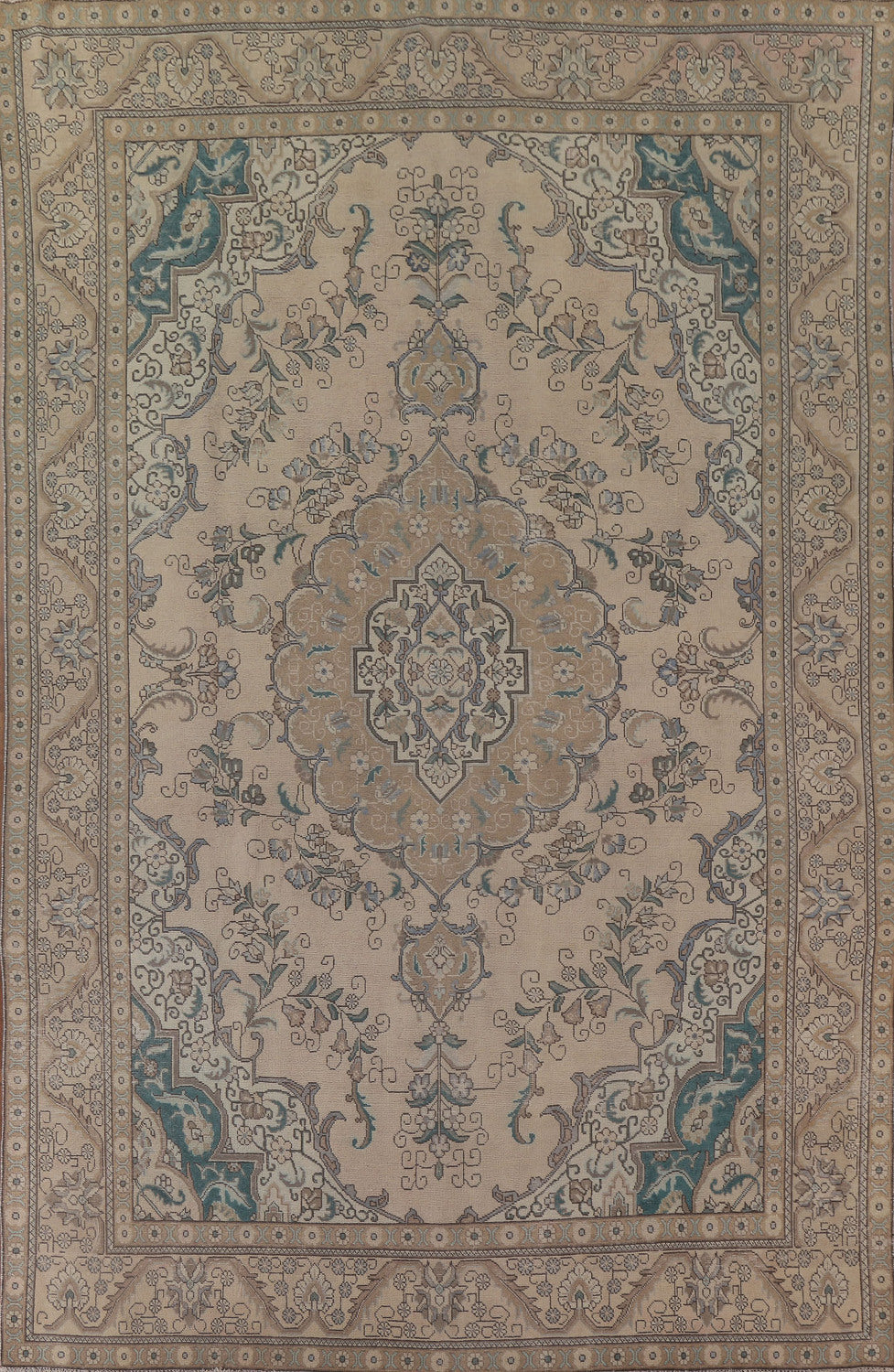 Geometric Tabriz Persian Area Rug 9x13